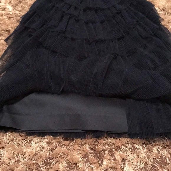 BCBG Navy Tulle Ruffle Strapless Dress - Picture 6 of 8